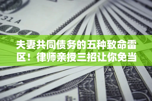 济南夫妻共同债务的五种致命雷区！律师亲授三招让你免当替罪羊